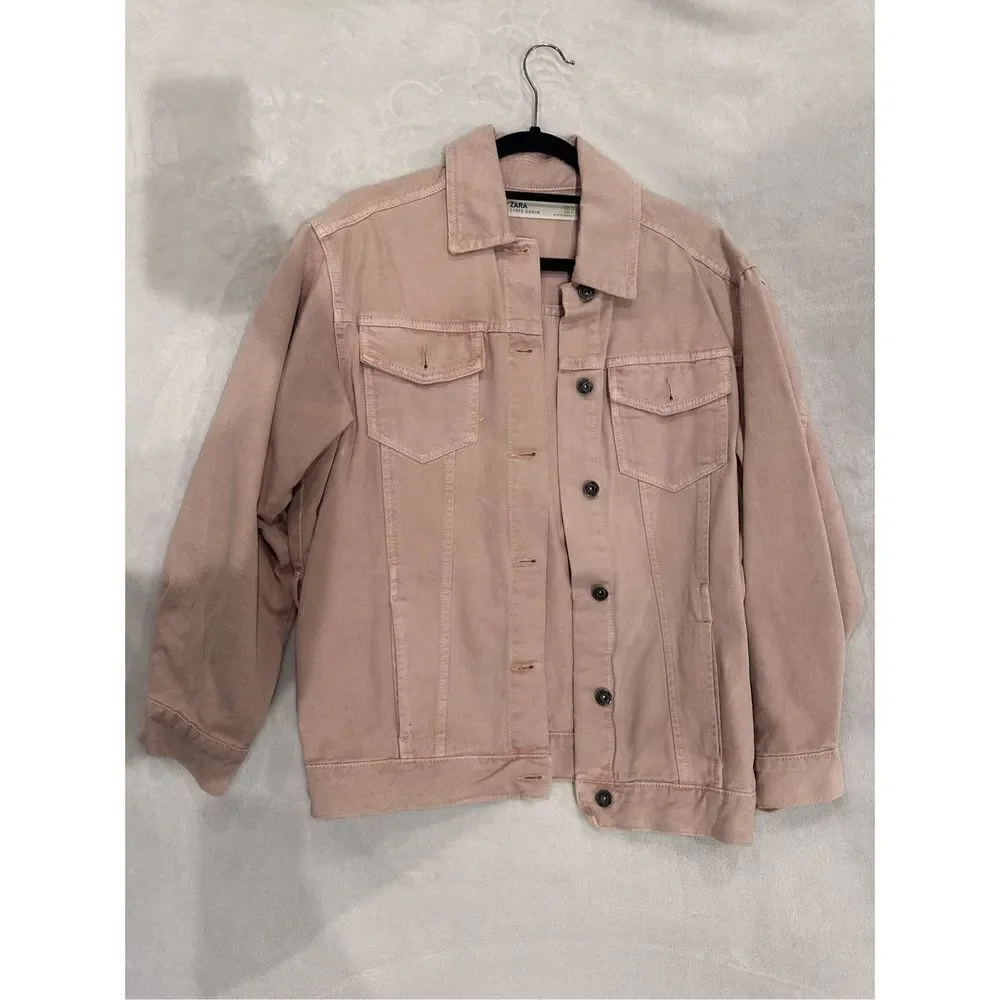 Zara XS light pink denim jacket